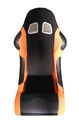 中国 座席、車の折り畳むことのできる座席の二重スライダーを競争させるスエードの物質的な黒およびオレンジ 会社