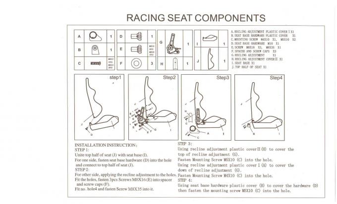 グラス ファイバーの証明される横たわる競争の座席黒い革競争の座席Adr