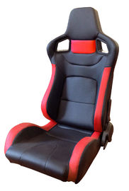 中国 ポリ塩化ビニールの単一のスライダーが付いている調節可能で赤くおよび黒い競争の座席/スポーツ・カーの座席 工場